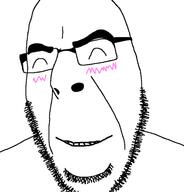 ^_^ blush closed_eyes glasses smile soyjak stubble variant:cobson // 676x707 // 39.7KB