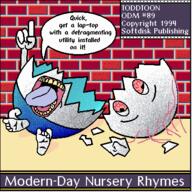 1994 arm bloodshot_eyes crying dead egg foot hand humpty_dumpty ms_dos open_mouth purple_hair rope softdisk soyjak speech_bubble suicide text tongue tranny variant:bernd // 402x401 // 17.8KB