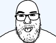 glasses open_mouth soyjak stubble variant:chai_breakfast // 310x241 // 5.1KB