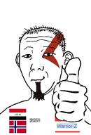 Warrior-Z(user) afghanistan arabic_text batman batman_(series) beard closed_mouth ear effortson flag flag:iraq flag:norway flag:taliban goatee god_of_war hair hand hello_my_name_is_(sticker) iraq kratos norway series:keep_raging_on_them shahada smile smirk soyjak taliban template text thumbs_up variant:carterjak variant:kuzjak video_game // 810x1200 // 91.9KB