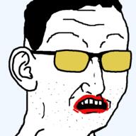 big_z ear glasses hair open_mouth punisher_face scared soyjak stubble variant:chudjak // 600x600 // 26.0KB