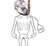 arm blood glasses hair hand hanging leg mustache purple_hair rope skinny soy soyjak stubble suicide text variant:bernd // 1800x1719 // 127.3KB