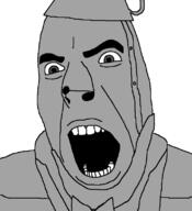 angry funnel grey_eyes metal open_mouth soyjak the_wizard_of_oz tin_man variant:cobson // 721x789 // 26.4KB