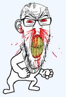 bald blood bloodshot_eyes full_body glasses gritting_teeth meta:not_oc nosebleed stubble subvariant:feralrage teeth transparent_background variant:feraljak vein white_skin // 325x475 // 74.3KB