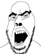 glasses open_mouth poorly_drawn redraw soyjak stubble subvariant:tardson variant:cobson // 1536x2048 // 62.3KB