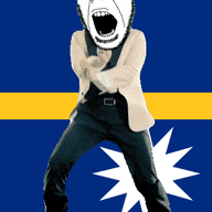 angry animated country dance flag full_body gangnam_style glasses irl nauru open_mouth soyjak star stubble variant:cobson // 300x460 // 504.4KB