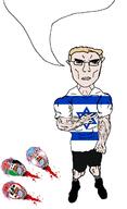 3soyjaks assassination blood bloodshot_eyes buff closed_mouth clothes crying flag full_body glasses gore hair israel judaism lipstick nazism nose open_mouth palestine purple_hair serious severed_head soyjak speech_bubble speech_bubble_empty star_of_david stubble subvariant:chudjak_front subvariant:unbotheredchud swastika tongue tranny variant:bernd variant:chudjak vein white_skin yellow_teeth // 981x1608 // 217.1KB