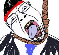 ack aliased cap clothes crying glasses hat open_mouth pixelated roblox rope ruben_sim stubble suicide tongue tuxedo variant:bernd video_game // 345x322 // 56.7KB