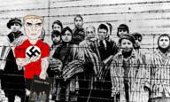 auschwitz blond book buff david_irving holocaust jews muscles nazism subvariant:chudjak_front subvariant:unbotheredchud swastika variant:chudjak // 600x360 // 302.6KB