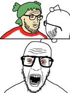 3soyjaks 4chan anime antenna glasses hair nerd_vs_geek open_mouth reddit stubble variant:nerdjak variant:unknown white_skin yotsoyba // 739x987 // 25.9KB