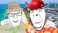 2soyjaks beach clothes flag flag:united_states florida friendship glasses hat maga maga_hat no_more_brother_wars sea skyscraper smile stubble teeth tower variant:cobson variant:feraljak // 1920x1080 // 2.2MB