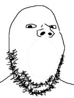 looking_at_you no_mouth soyjak stubble variant:gapejak white_background // 600x800 // 21.0KB