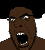 afro angry black_skin glasses hair open_mouth soyjak stubble variant:cobson // 945x1058 // 252.9KB