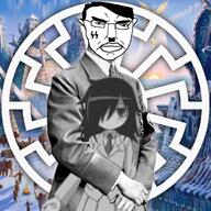 adolf_hitler anime anime_female fascism hyperborea sonnenrad subvariant:chudjak_front tomoko variant:chudjak watamote watashi_ga_motenai_no_wa_dou_kangaetemo_omaera_ga_warui // 1500x1500 // 2.5MB