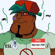 badge black_skin boyfriend_(friday_night_funkin') cap clothes discord discord_logo facial_mark fnf fnf_pedo friday_night_funkin friday_night_funkin' glasses green_hair green_hat hair hat kratos love_is_love map_(pedophile) neutralplier_award pedophile prohibition_sign shading soyjak stinky stubble subvariant:mexiaryan sweating text trend:slopjak variant:meximutt yellow_sclera // 886x872 // 97.7KB