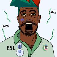 Love_is_love badge black_skin blue_hair boyfriend_(friday_night_funkin') cap chest_hair clothes discord discord_logo_facial_mark ear facial_mark fnf_pedo friday_night_funkin' green_hat hair hat jakparty_soy luke_smith lute map_(pedophile) mustache neutralplier_award open_mouth pedophile series:esl_pedo_league soyjak stinky stubble subvariant:lutejak text transparent_background variant:a24_slowburn_soyjak yellow_sclera yellow_teeth // 460x460 // 47.4KB