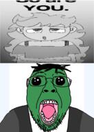 arm artist:unknown black_and_white clothes ear glasses green_skin hair oh_my_god_she_is_so_attractive open_mouth plants_vs_zombies solar_flare_(pvz) stubble sunflower teeth text tongue variant:bernd zombie // 2122x2976 // 1.2MB