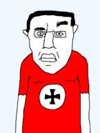 cobsontalks glasses meta:namefags open_mouth pointing rantsona soyjak stubble subvariant:chudjak_front subvariant:chudjaktalks variant:chudjak // 575x762 // 11.9KB