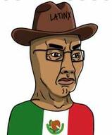 angry brown_skin closed_mouth clothes gender-neutral_language glasses hat latino meta:low_resolution mexico sombrero soyjak variant:chudjak // 207x250 // 6.5KB