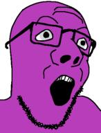 bald glasses incel purple purple_skin soyjak stubble teeth template variant:npestajak // 316x416 // 11.4KB