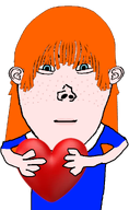 blue_eyes blue_shirt closed_mouth clothes ear freckles ginger ginger_hair heart holding_object hugging lips meta:op_should_kill_himself_for_uploading_this_satanic_garbage nose subvariant:vlodette transparent_background variant:vlodson white_skin // 629x1021 // 176.2KB
