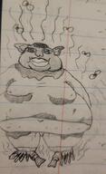 brap braphog brapping_mutt brown_skin fart flies gynaecomastia irl nails obese pencil_drawing stains stink_lines stinky subvariant:branigger sweating toenails toes ugly variant:brandon // 1974x3251 // 1.4MB