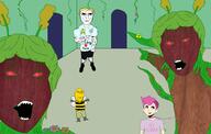 4chan 4soyjaks 5soyjaks animal antenna award bee blue_shirt bow brown_skin buff bug chud closed_mouth clothes collar drawn_background ear earring enbie female flower full_body glasses green_hair hair i_fucking_love its_over leash looking_at_you looking_to_the_right meta:tagme_(character_name) no_eyebrows open_mouth plant pointing red_eyes red_sclera sharp_teeth shoe shorts stubble subvariant:chudjak_front subvariant:unbotheredchud subvariant:wholesome_soyjak text trash_(4chan) tshirt variant:chudjak variant:gapejak variant:two_pointing_soyjaks vein wood yellow_hair // 5096x3239 // 3.0MB