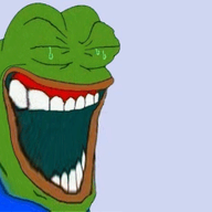 amphibian animal animated bald closed_eyes crossed_arms eating ext=gif frog full_body glasses green_skin laughing nas:pepe neutral open_mouth pepe_the_frog stubble subvariant:neutralplier variant:markiplier_soyjak vore // 255x229 // 151.5KB