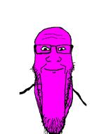 closed_mouth glasses pink pinko smile soyjak stretched_mouth stubble variant:markiplier_soyjak // 785x1000 // 52.1KB