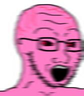 bloodshot_eyes blur glasses open_mouth pink shaking soyjak stubble variant:soyak vein // 640x732 // 219.4KB