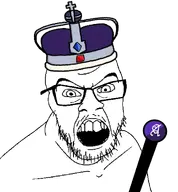 cane cross crown gemstone glasses monarchy open_mouth ruby sapphire stubble variant:feraljak // 1024x1107 // 80.2KB