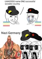 communism crying_wojak libertarian map_(pedophile) nazism open_mouth pedophile smug subvariant:doctos swastika team_fortress_2 variant:soyak // 1080x1503 // 1.1MB