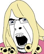 angry anime blue_eyes clothes funny_valentine glasses hair jojos_bizarre_adventure open_mouth soyjak stubble variant:cobson yellow_hair // 721x896 // 22.2KB