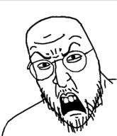 angry glasses open_mouth soyjak stubble variant:unknown // 620x720 // 31.9KB
