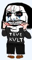 angry arm belt big_boy black_metal blood bloodshot_eyes clothes corpse_paint cracked_teeth crying full_body glasses hair hand long_hair satanism shoe spike subvariant:big-boy upside-down_cross variant:chudjak vein white_skin // 515x955 // 42.2KB