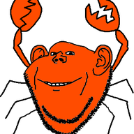 animal claw crab ear full_body leg pincer red_skin series:animaljaks smile soyjak stubble variant:impish_soyak_ears // 400x480 // 17.7KB