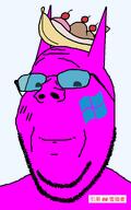 banana banana_split_ice_cream cat_ear glasses japanese_text meta:namefags pink_skin purple_skin quote quote_(user) series:unfunnycreature smile stubble subvariant:wholesome_soyjak unfunny_creature variant:gapejak windows // 600x958 // 23.1KB