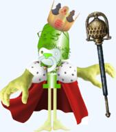 baby babyjak beard burger_king crown green green_skin king robe scepter // 562x637 // 340.0KB
