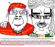 Mujahideen afghanistan beret chud_troon_alliance communism friendship glasses hair hand hugging islam maoism mustache purple_hair soviet_afghan_war stubble subvariant:chudjak_front text tranny turban variant:bernd variant:chudjak wikipedia // 788x675 // 394.7KB