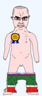 award balding chechnya christianity eastern_orthodox flag flag:chechnya flag:russia full_body glasses hair naked nsfw orthodox_cross penis ramzan_kadyrov rapist russia skinhead small_penis soyjak subvariant:chudjak_front subvariant:obsessedchud text transparent transparent_background underpants variant:chudjak white_skin // 848x1911 // 44.4KB