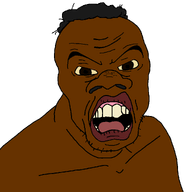 big_nose black_hair black_skin disgusted eyebrows frown hair nigger open_mouth soyjak squinting stubble subvariant:feralnigger template tongue variant:feraljak wince yellow_sclera // 1025x1050 // 26.8KB