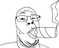 aliased bald cigar comically_large glasses lips raised_eyebrow remastered smoke smoking smug stubble template transparent_background variant:suckinjak // 640x518 // 12.5KB