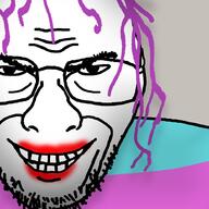 aphex_twin evil glasses smile soyjak stubble tranny transgender_flag variant:bernd // 1000x1000 // 195.4KB