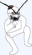 arm bloodshot_eyes clothes crying full_body glasses hand hat judaism kippah large_eyebrows leg open_mouth soyjak stubble variant:cryboy_soyjak // 333x567 // 35.6KB