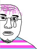 crying glasses hair open_mouth purple_hair soyjak stubble tranny variant:unknown // 805x702 // 41.4KB