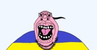 angry big_lips fat glasses hair hohol open_mouth pig pink_skin ponytail soyjak stubble template transparent_background ukraine variant:hippojak // 2326x1211 // 66.1KB