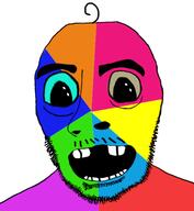 baby colorful deformed missing_teeth oh_my_god_she_is_so_attractive open_mouth soyjak stubble subvariant:gerald variant:cobson // 550x595 // 104.3KB