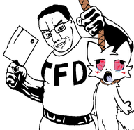 bloodshot_eyes boykissersilly_cat chud cleaver crying furry glasses hanging holding_object holding_rope muscular_male open_mouth rope smile tbd teeth tfd tongue total_boykisser_death total_furry_death variant:bernd variant:chudjak // 720x692 // 47.2KB