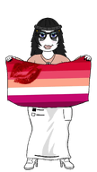 beanie big_lips bimbo black_hair blush cougar dyke fag faggot female flag flag:lesbian_pride_flag glasses hair holding_flag lesbian lips makeup variant:soytan white_skin // 966x1722 // 347.7KB