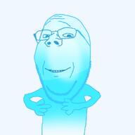 arm bald beard blue blue_skin color colorful finger frutiger_aero glasses hand head subvariant:wholesome_soyjak variant:gapejak // 2048x2048 // 1.2MB